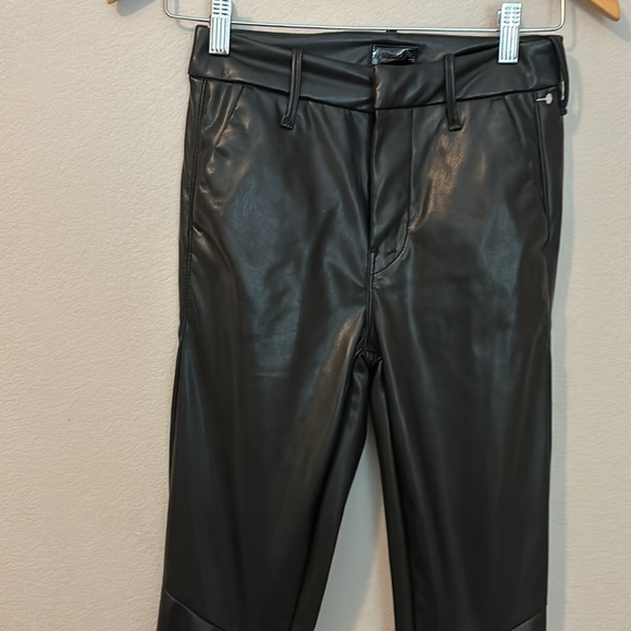 MOTHER The Super Cha Cha Prep Hell Faux Leather Flare Pants 24 - Picture 3 of 15